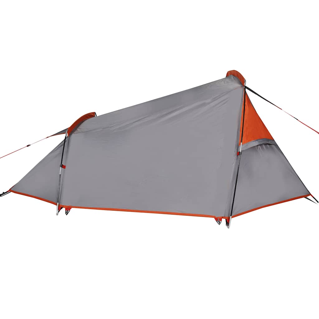 2-personers campingtelt vandtæt grå og orange