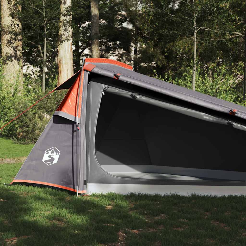 2-personers campingtelt vandtæt grå og orange