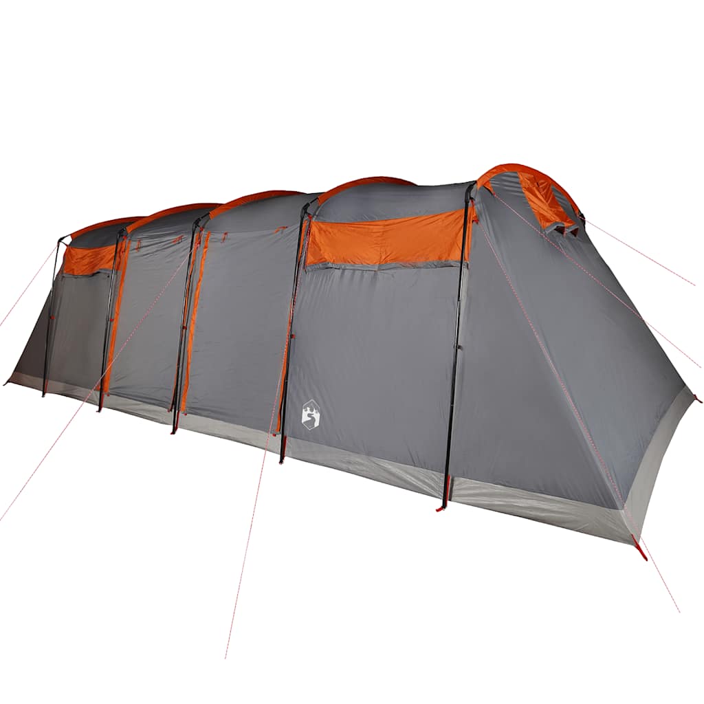 10-personers campingtelt vandtæt grå og orange