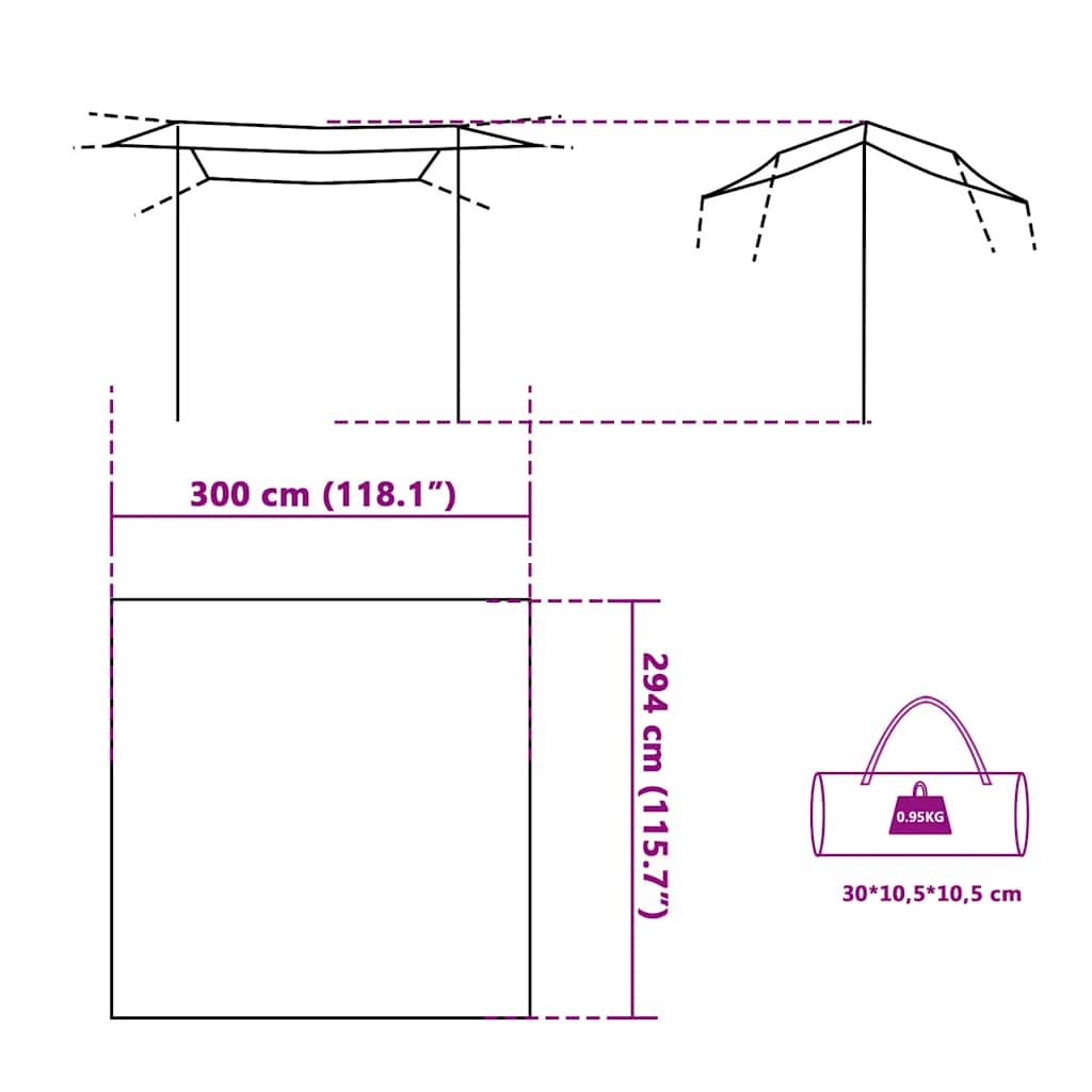 tarp 300x294 cm vandtæt grøn