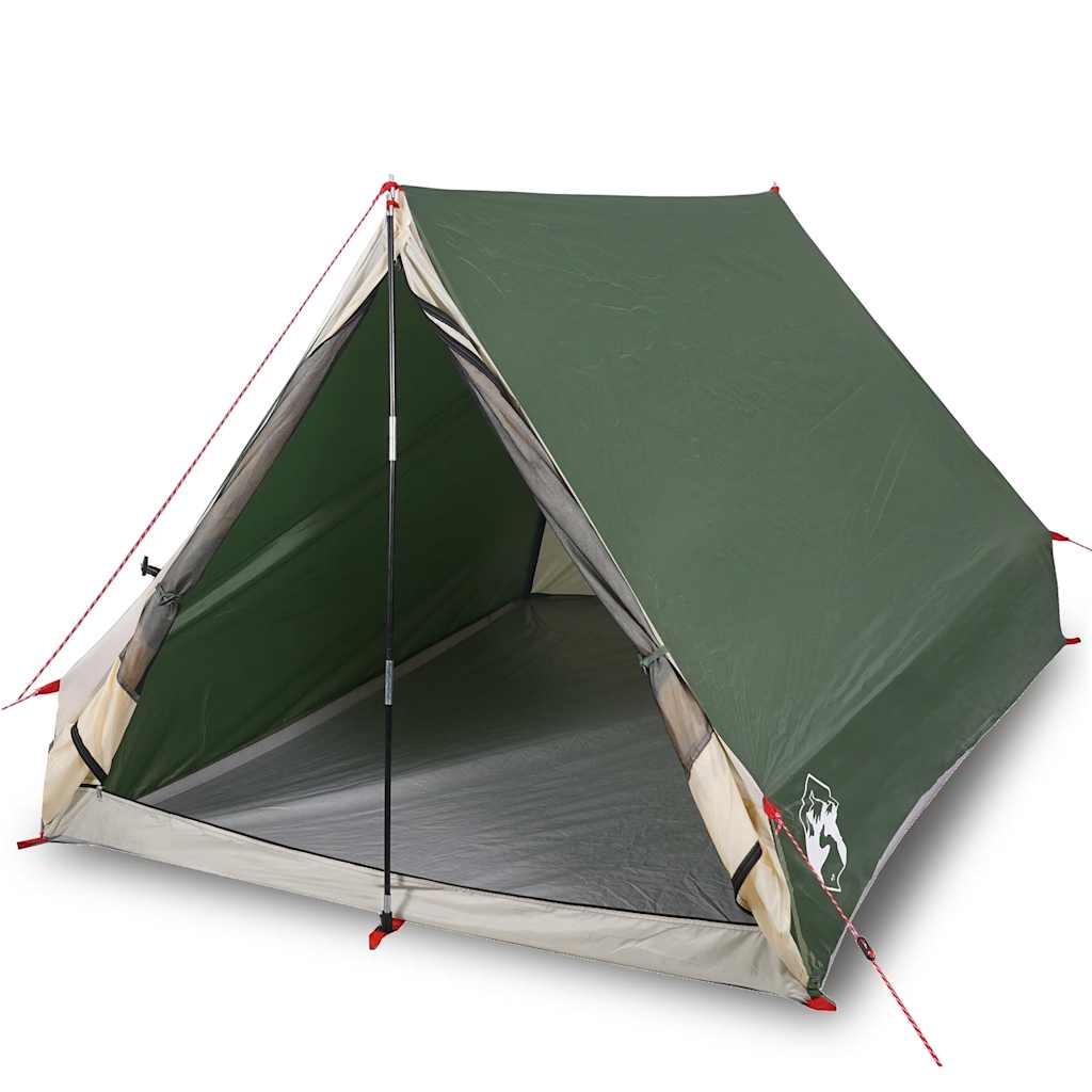 2-personers campingtelt A-stel vandtæt grøn
