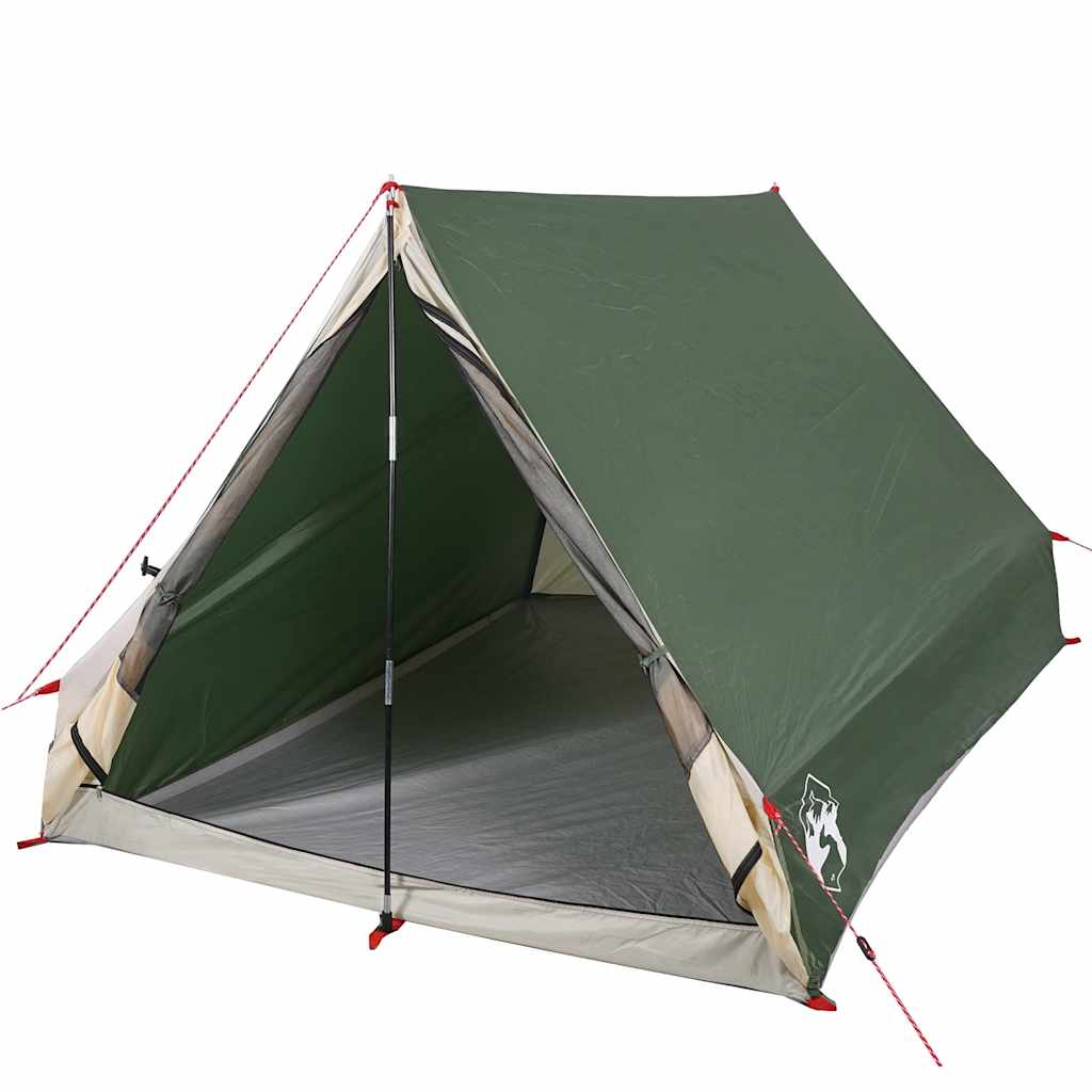 2-personers campingtelt A-stel vandtæt grøn