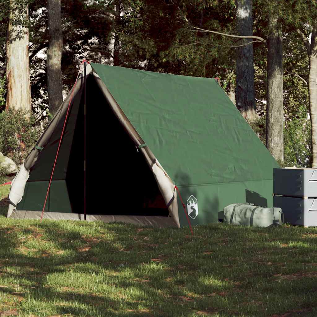 2-personers campingtelt A-stel vandtæt grøn