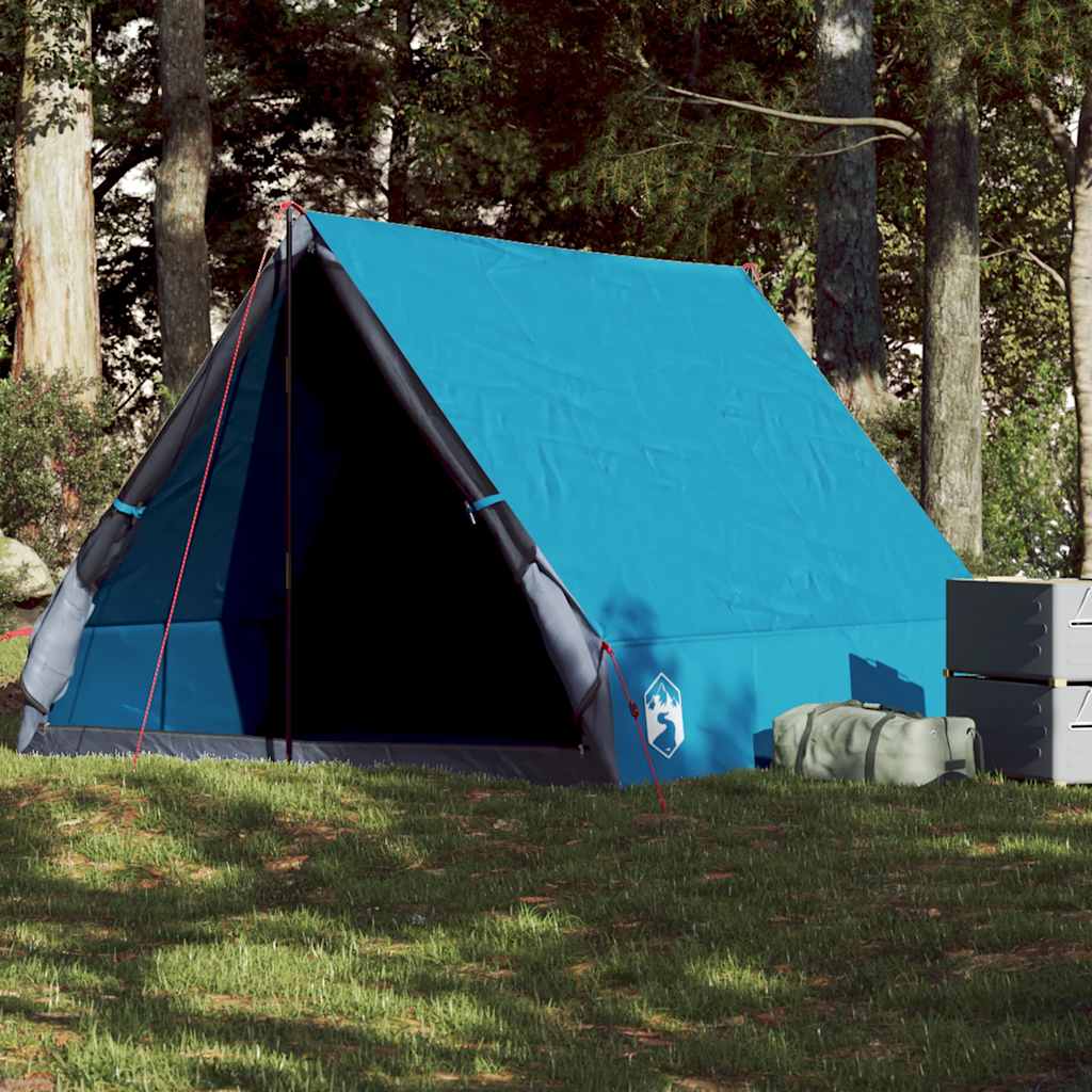 2-personers campingtelt A-stel vandtæt blå