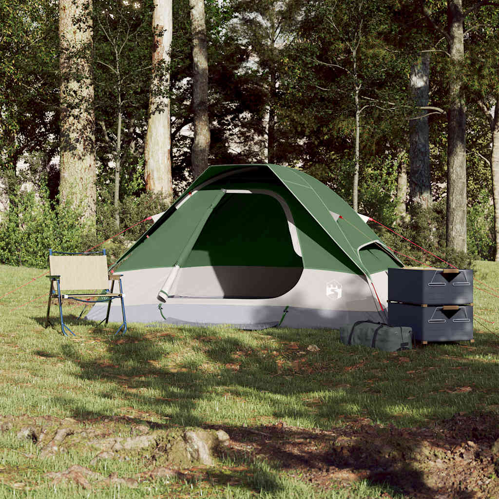 2-personers campingtelt vandtæt kuppel grøn