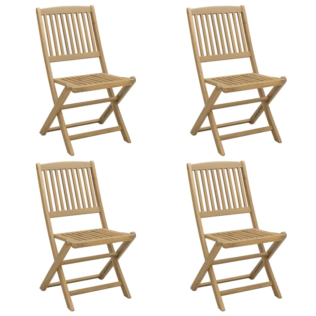foldbare havestole 4 stk. 57x49x90 cm massivt akacietræ