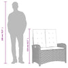 havebænk med hynder og lænefunktion polyrattan brun