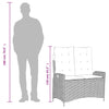 havebænk med hynder og lænefunktion polyrattan lysegrå