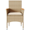 havestole med hynder 2 stk. polyrattan beige
