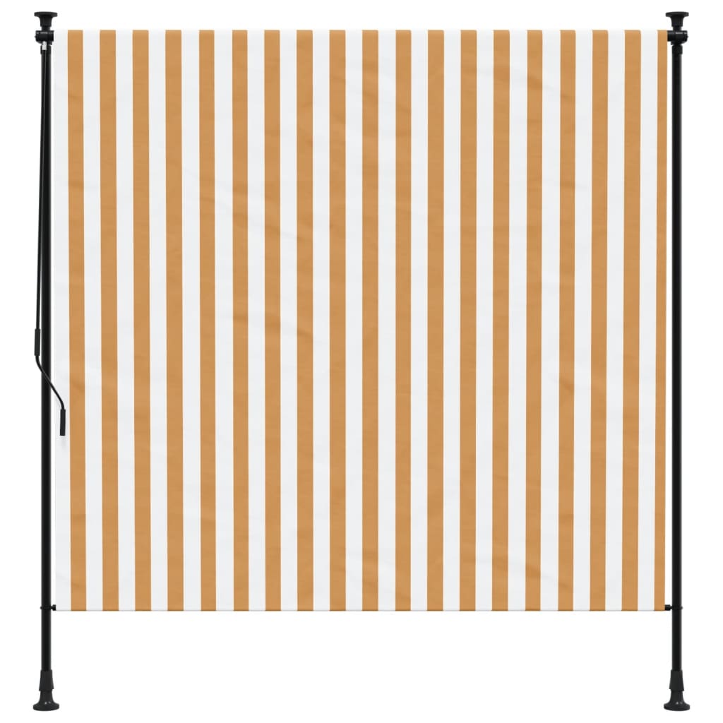 udendørs rullegardin 150x270 cm stof og stål orange og hvid