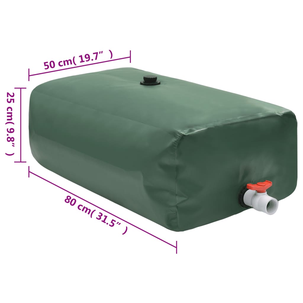 vandtank med hane sammenfoldelig 100 l PVC