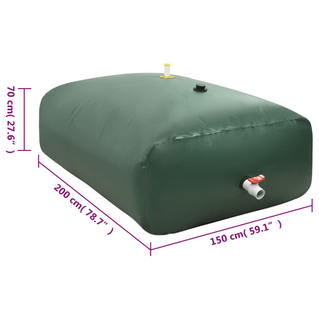 vandtank med hane sammenfoldelig 2100 l PVC
