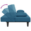 sofasæt 2 dele med puder velour blå