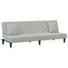 sofasæt 2 dele med puder velour lysegrå