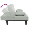 sofasæt 2 dele med puder velour lysegrå