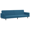 sofasæt 2 dele velour blå