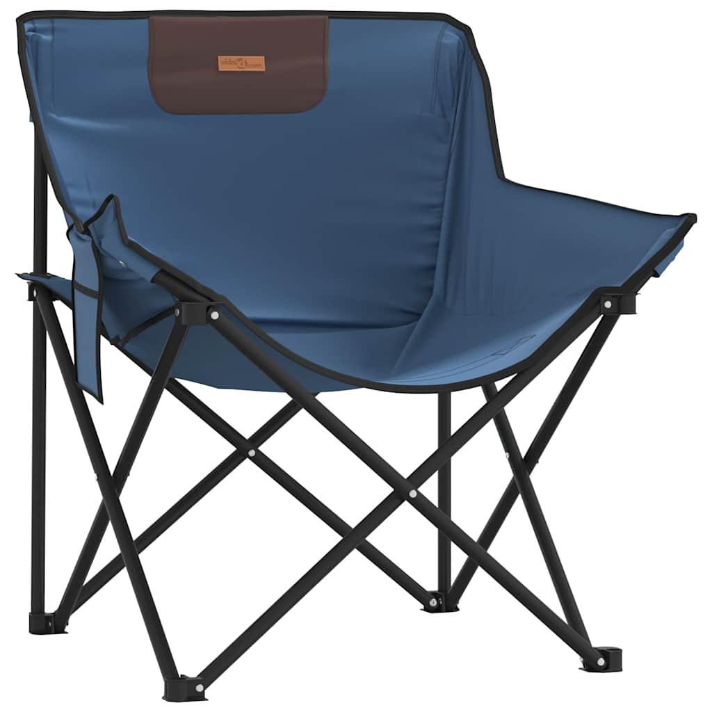 campingstole med lommer 2 stk. foldbar blå