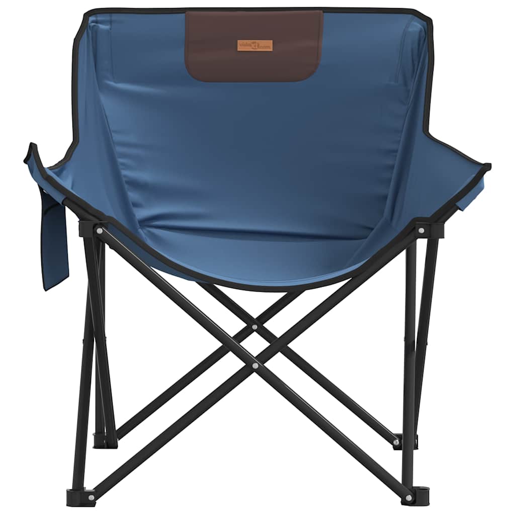 campingstole med lommer 2 stk. foldbar blå