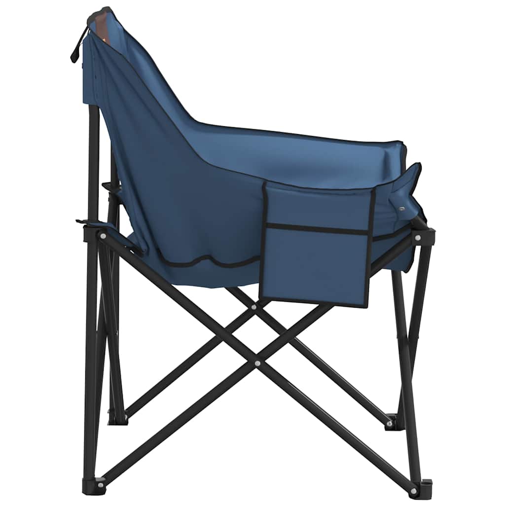 campingstole med lommer 2 stk. foldbar blå