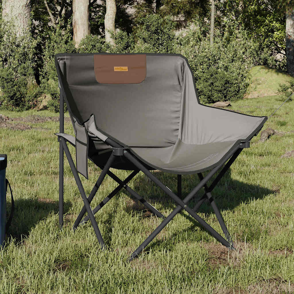 campingstole med lommer 2 stk. foldbar grå