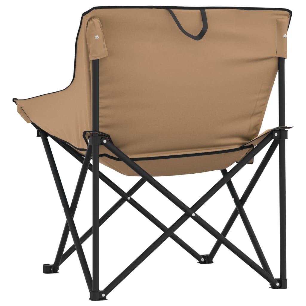 campingstole med lommer 2 stk. foldbar brun