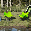 campingstole med lommer 2 stk. foldbar grøn
