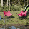 campingstole med lommer 2 stk. foldbar lyserød