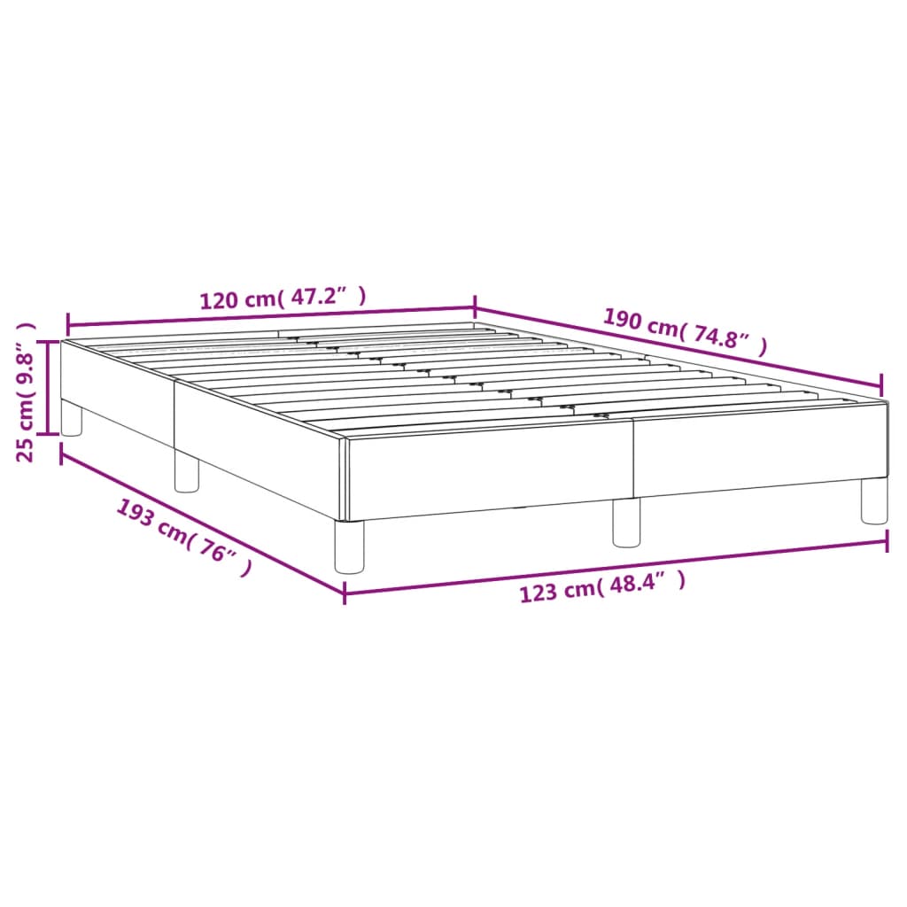 sengeramme uden madras 120x190 cm kunstlæder enkeltseng sort