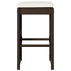 barstole til haven med hynder 4 stk. polyrattan brun