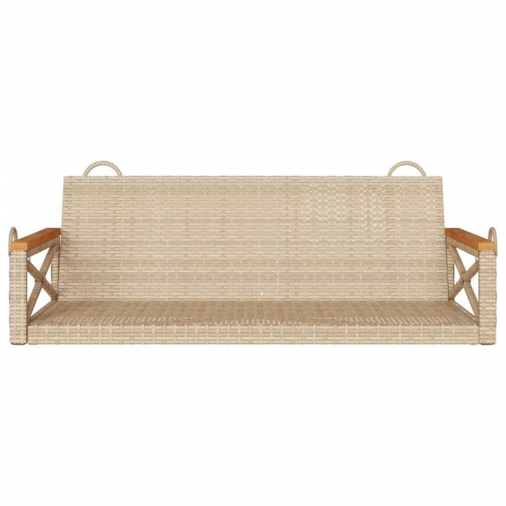 gyngebænk 109x62x40 cm polyrattan beige
