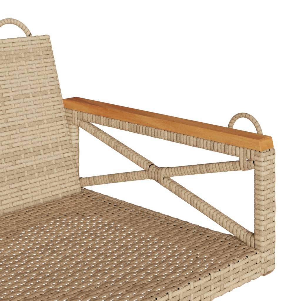 gyngebænk 109x62x40 cm polyrattan beige
