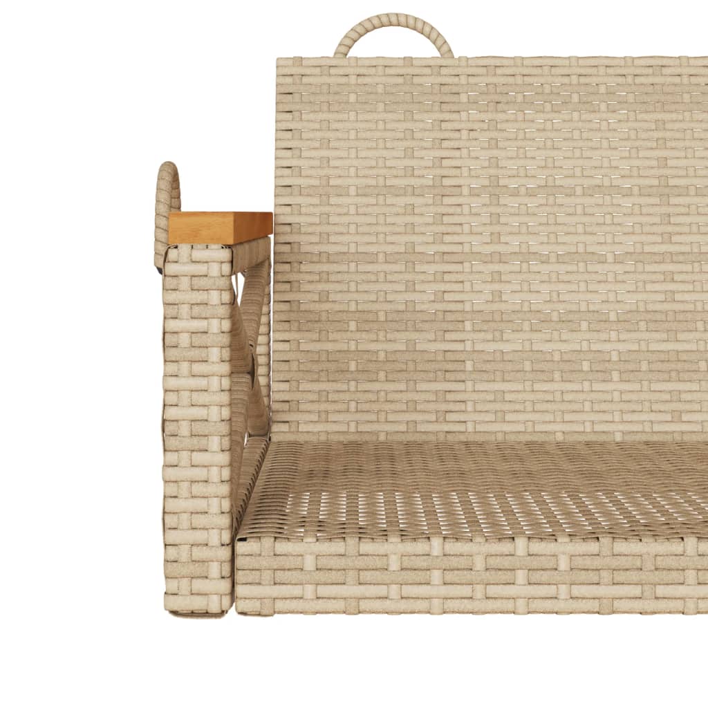 gyngebænk 109x62x40 cm polyrattan beige