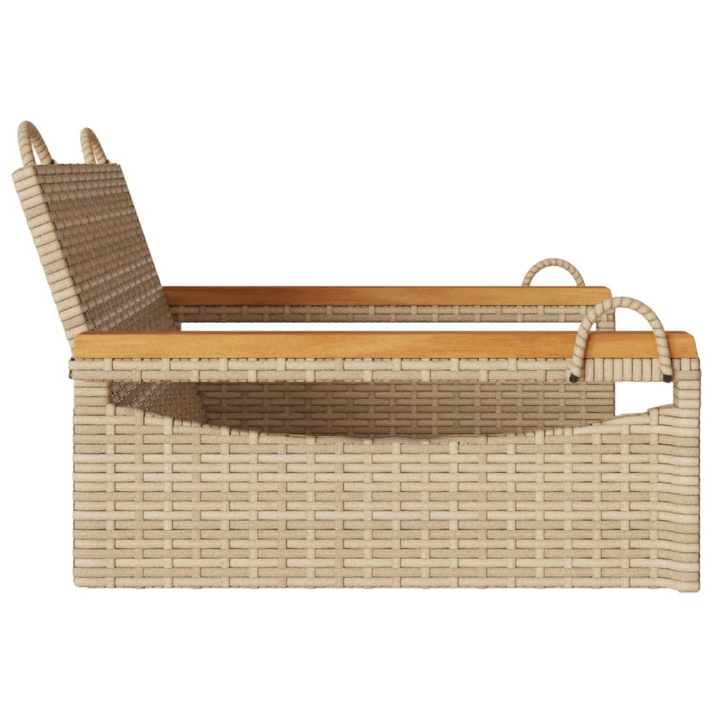 gyngebænk 63x62x40 cm polyrattan beige