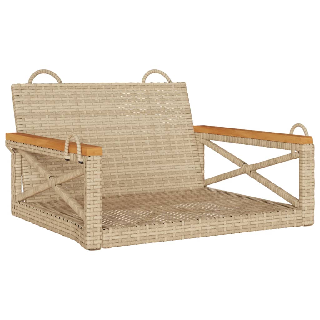 gyngebænk 63x62x40 cm polyrattan beige