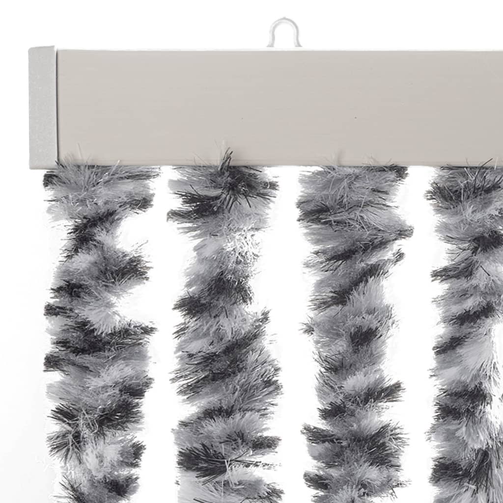 flueforhæng 56x200 cm chenille sort og hvid