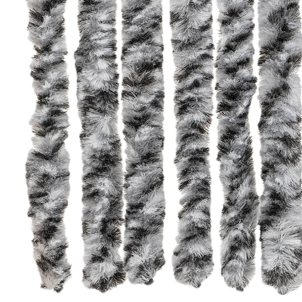 flueforhæng 56x200 cm chenille sort og hvid