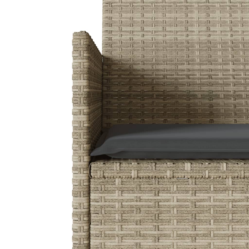 2-personers havesofa med bord og hynder polyrattan lysegrå