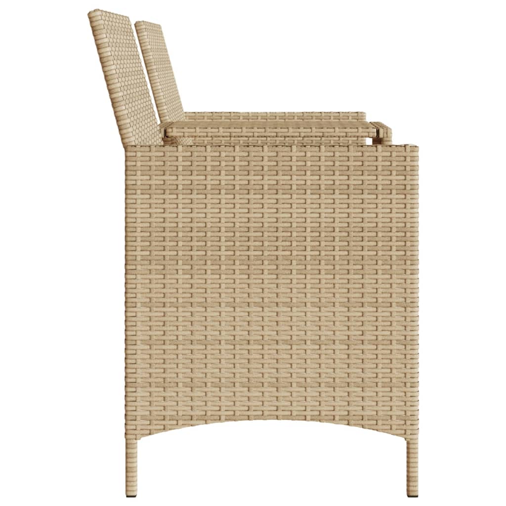 2-personers havesofa med bord og skamler polyrattan beige