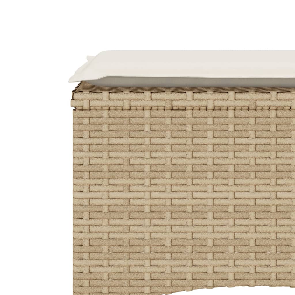 2-personers havesofa med bord og skamler polyrattan beige