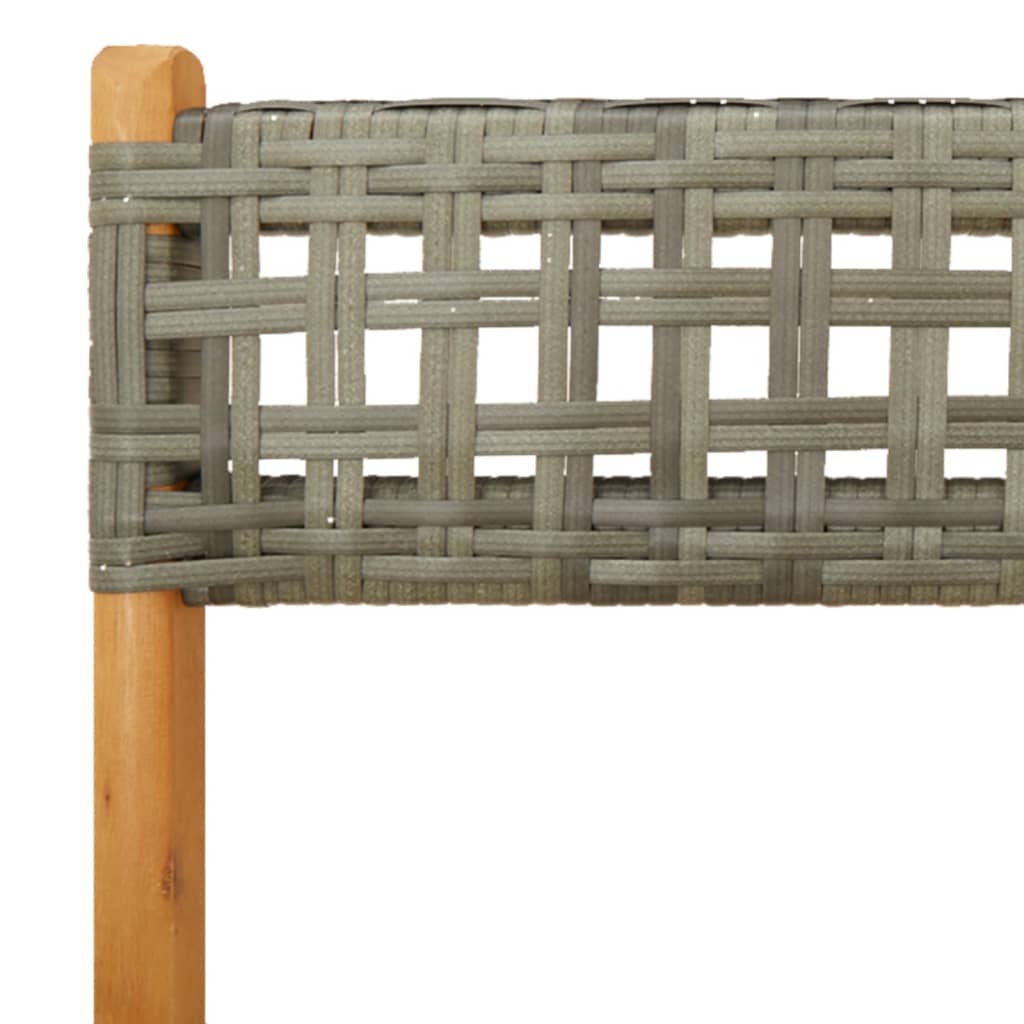 bistrostole 2 stk. massivt akacietræ og polyrattan grå