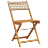 bistrostole 2 stk. massivt akacietræ og polyrattan beige