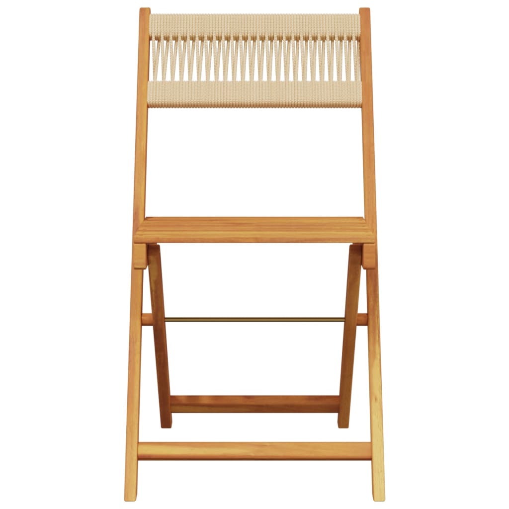 bistrostole 2 stk. massivt akacietræ og reb beige