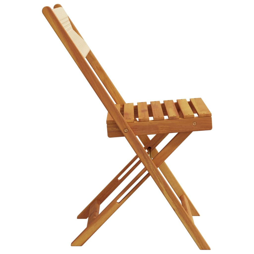 bistrostole 2 stk. massivt akacietræ og reb beige