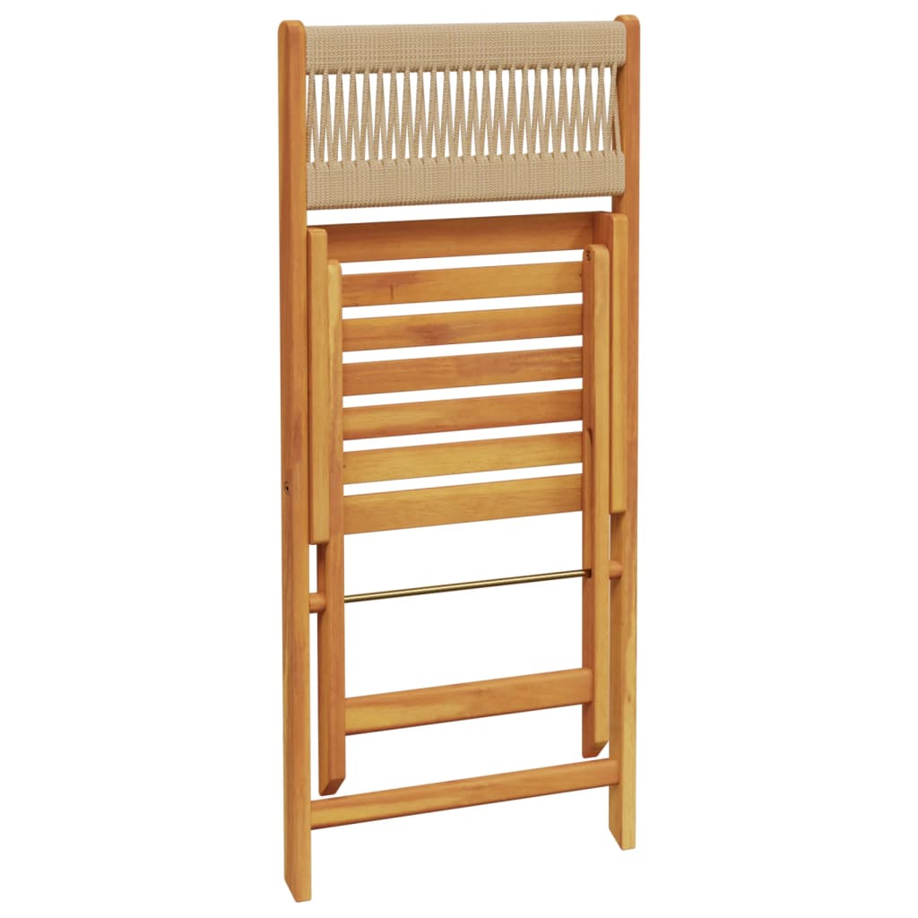bistrostole 2 stk. massivt akacietræ og reb beige
