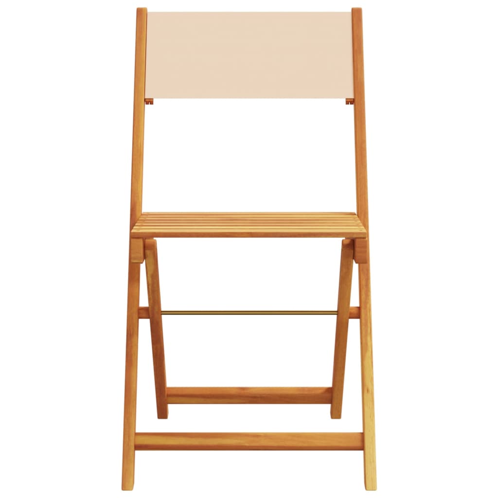 bistrostole 2 stk. massivt akacietræ og stof beige