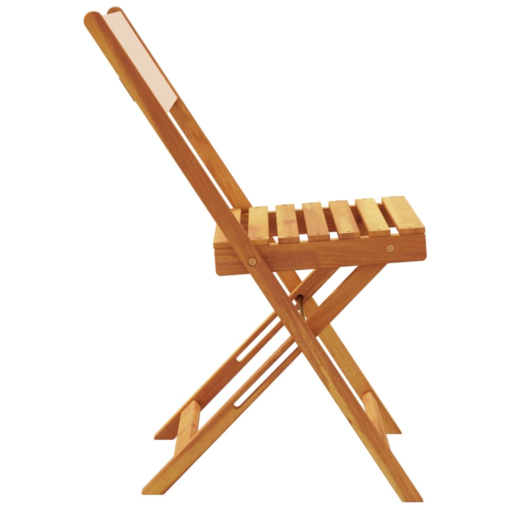 bistrostole 2 stk. massivt akacietræ og stof beige