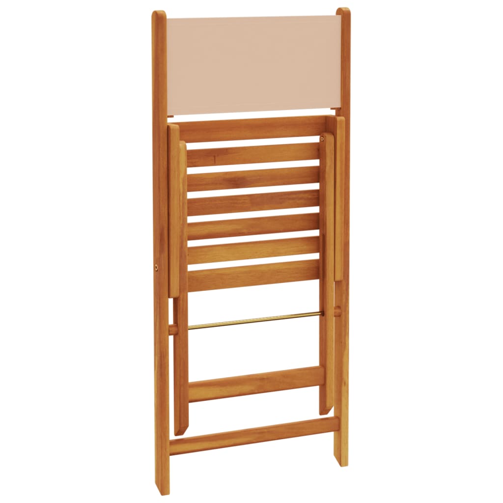 bistrostole 2 stk. massivt akacietræ og stof beige