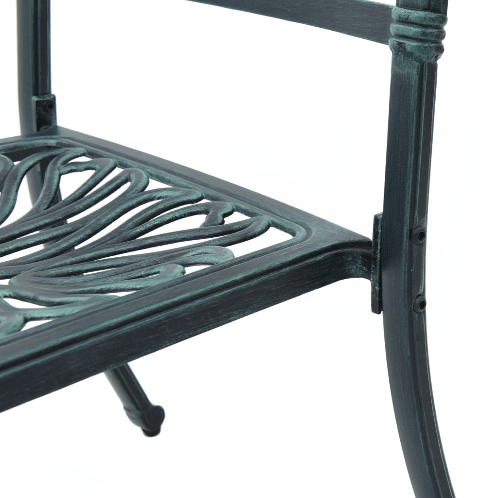 havestole 2 stk. støbt aluminium grøn