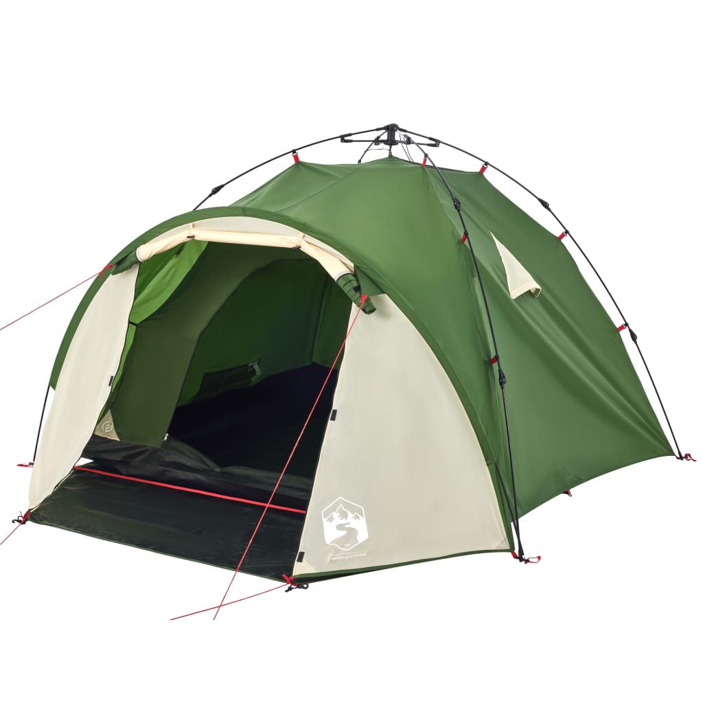 3-personers campingtelt kuppel quick-release grøn
