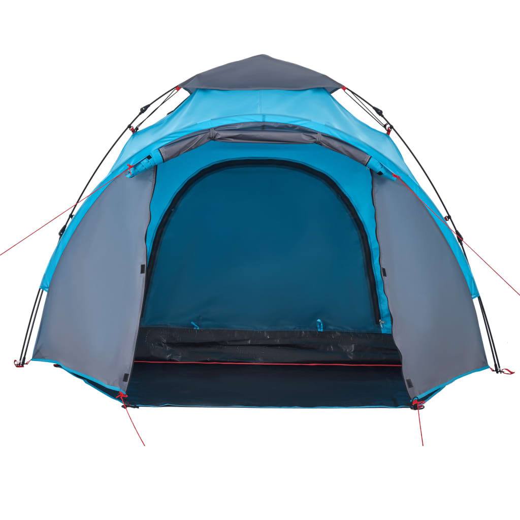 3-personers campingtelt kuppel quick-release blå